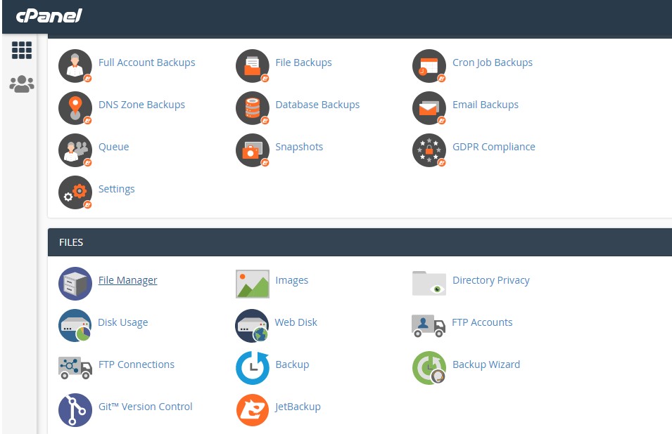 cpanel dashboard